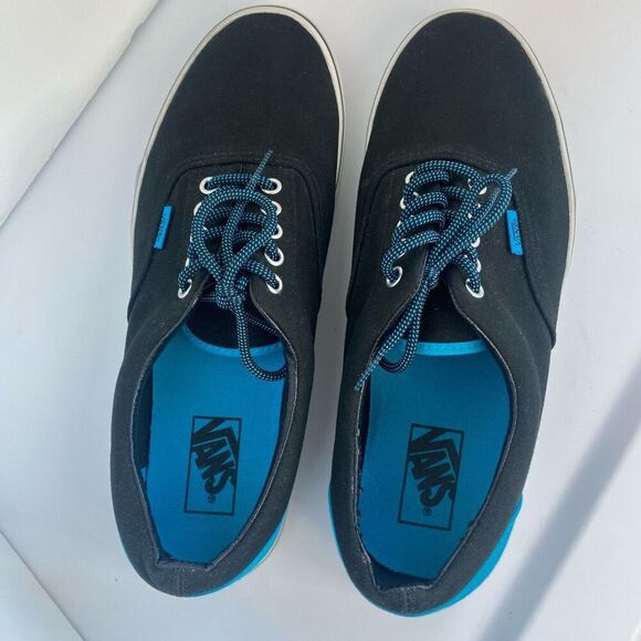 Vans Era Shoe - Black / Hawaiian Ocean Blue Skate Shoes Unisex Streetwear - Picture 5 of 11
